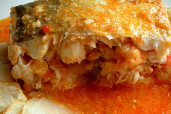 Merluza rellena de Langostinos Merluza rellena de Langostinos